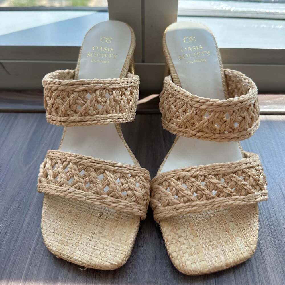 VICI Barbara Raffia Open Toe Heeled Sandals Size 6 - Picture 6 of 9